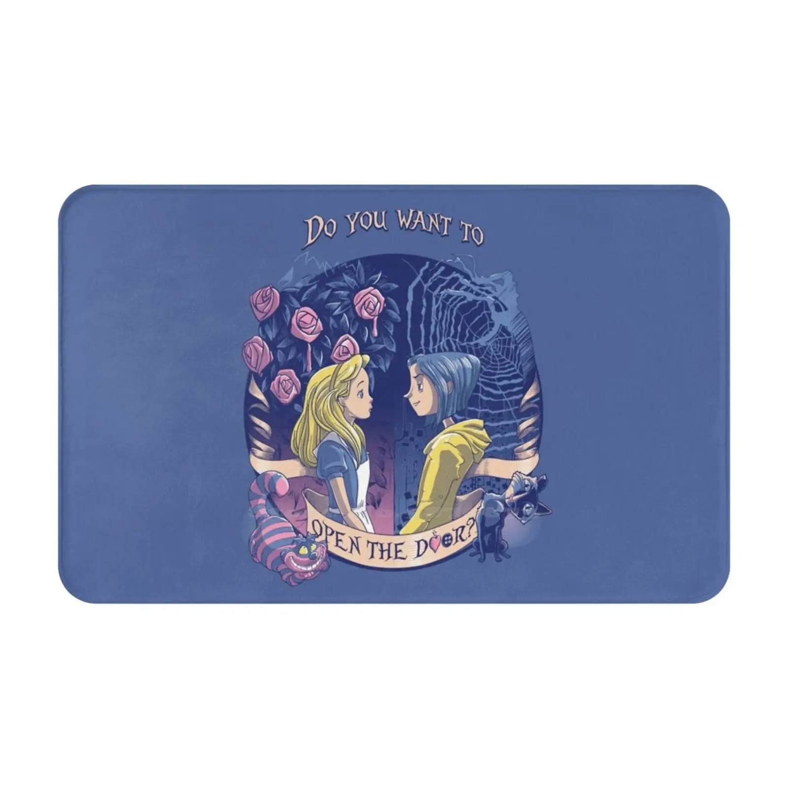 

Мягкий коврик для дома и автомобиля Coraline & Alice, «открывающая дверь», коврик для дверей, Алиса в Коралине Джонс, из фильма «Люис», Льюис Карролл