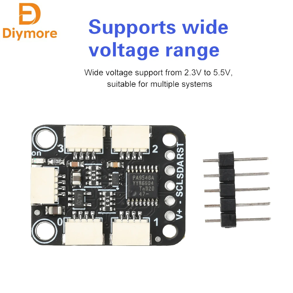 PCA9546 4-Channel I2C Multiplexer, Compatible with STEMMA QT / Qwiic Interface, Multiplexer Board (Header Pins Not Soldered)