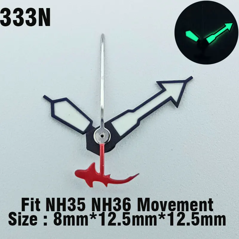 サメまたは人魚の形をした明るい緑色の時計,アクセサリー,nh34,nh35,nh36,c3,8.5x12x12.5mm
