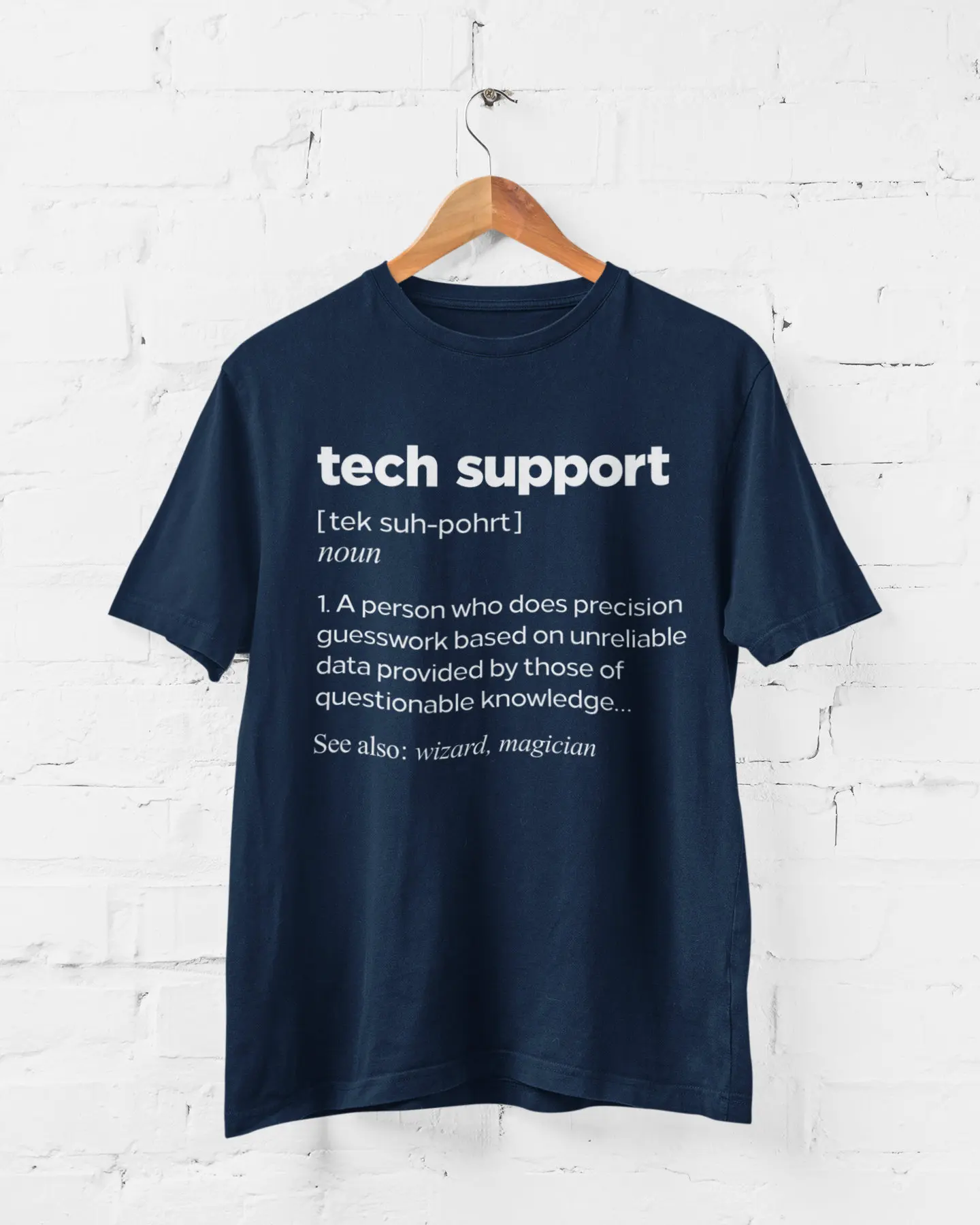 Men's Summer Casual T-shirt, Simple and Comfortable Tech Support Funny Dictionary Definition T Shirt Fashion Trend