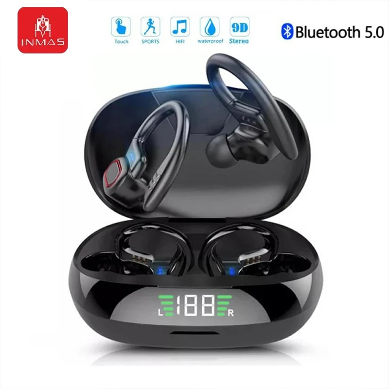 

INMAS S730 LED Digital Display Headset Bluetooth Earbuds Wireless Ear Hook Headphones Waterproof Earphones Hifi Stereo Earbuds ﻿