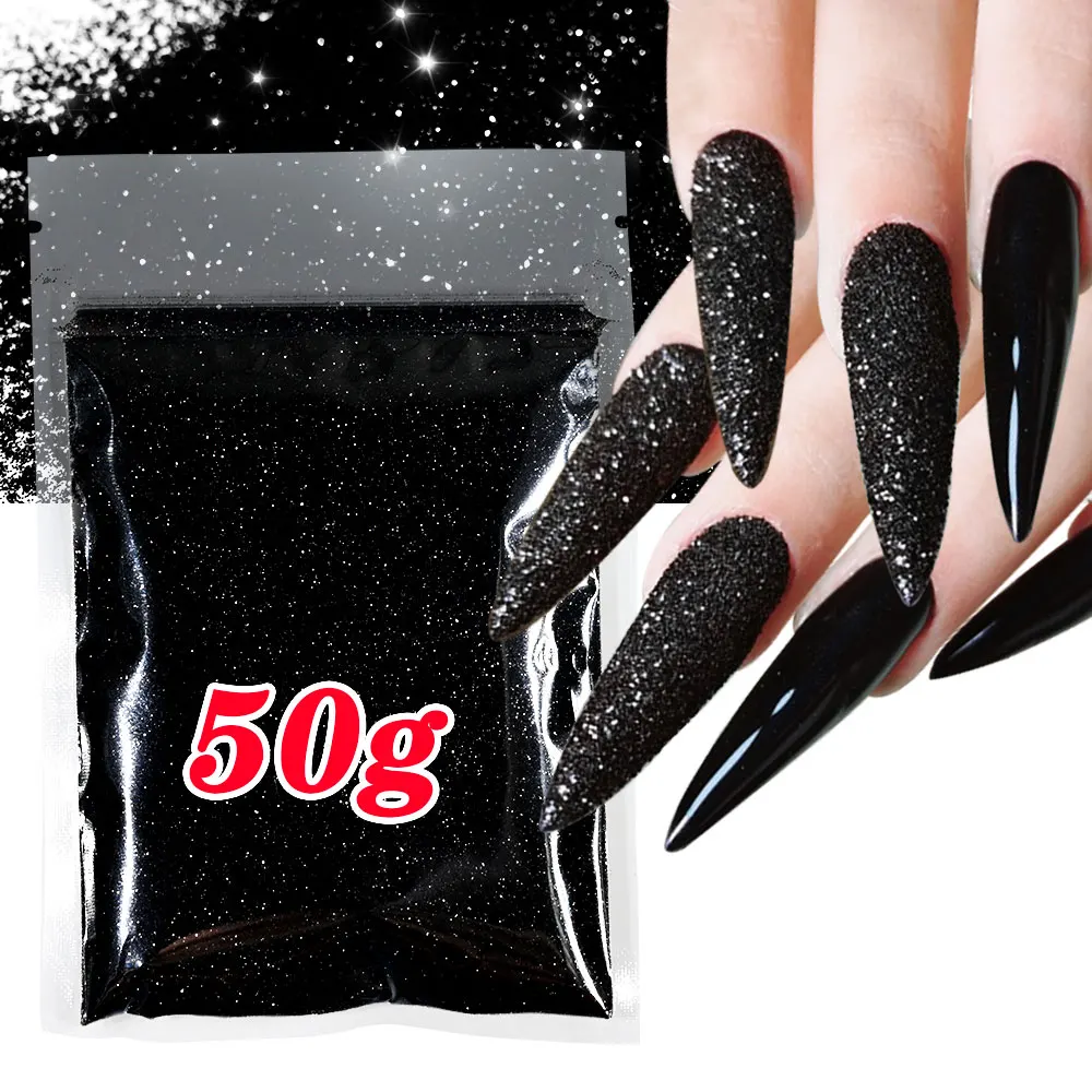 50g  Shining Sugar Effect Glitter Nail Powder Candy Coat Fine Sweater Nail Pigment Winter Nail Decoration Fine Sugar Glitter Y2k