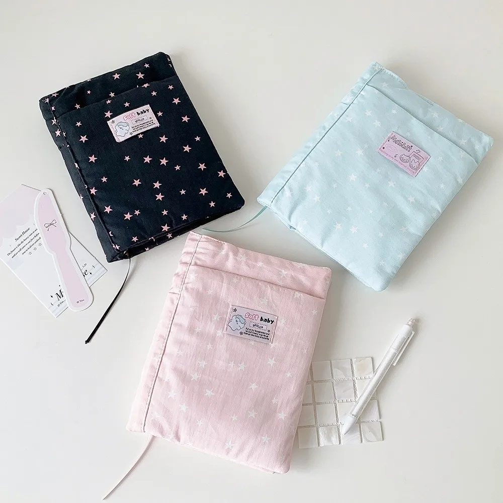 Housse de protection multi-usages pour carnet à motif étoiles, pochette de rangement portable pour carnet A5 et agenda