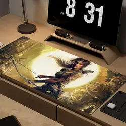 Tomb Raider Lara Croft Pc Decoration Board Gaming Laptops Computer Desks Desktop Accessories Mousepad 900x400 Gamer Rug Hot Pad