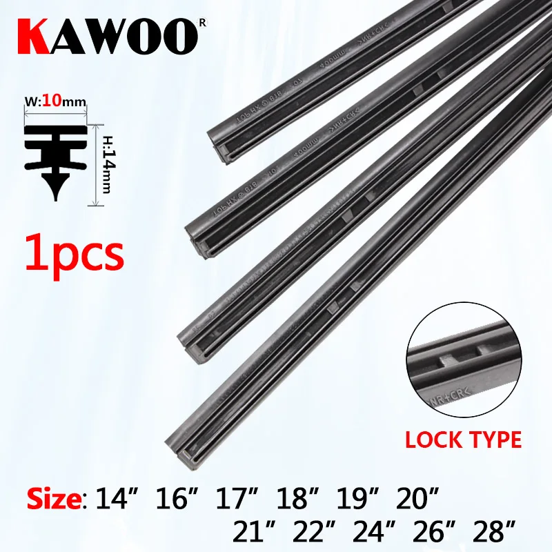 KAWOO 1pcs Auto Windscreen Car Wiper Blade Strips Vehicle Rubber Strip 14