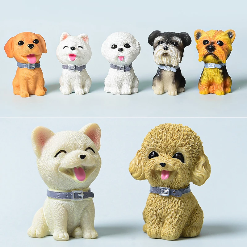 

1PC Cute Cartoon Dogs Car Ornament Dog Doll Action Figure For Girls Gifts Auto Dashboard Car Decoration