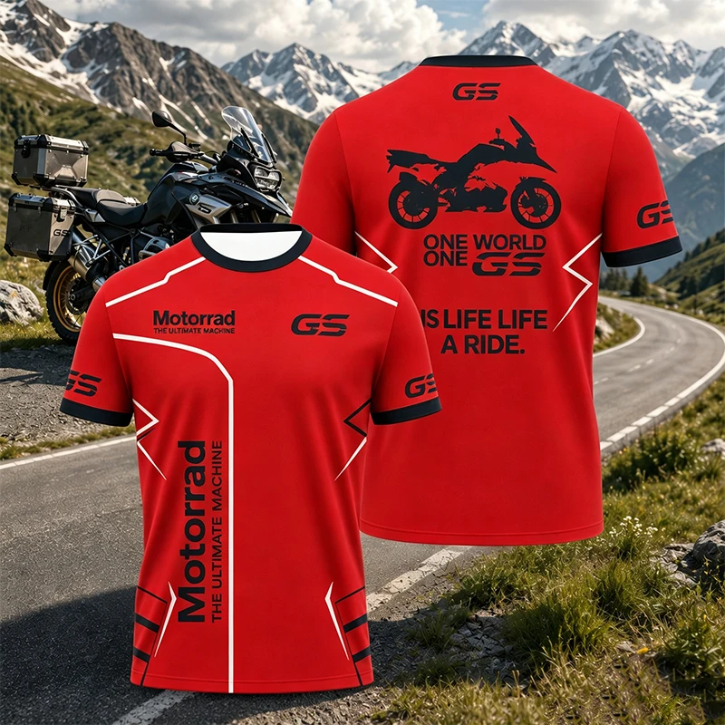 2026 New GS Adventure Motorrad Short Sleeve Off-Road Riding T-Shirt, Summer Motorcycle Travel Casual Top for Touring Fans Top