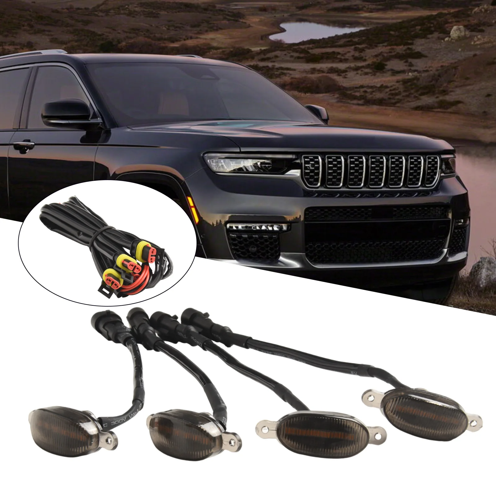 Car Light LED Light For Jeep High Quality Practical Replacement Spare Parts Front Grille LED Light 2003-20 4Pcs