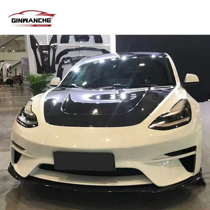 New Arrival Robot Style Bodykit for Model 3 High Quality Used Front Bumper Rear Bumper Spoiler Engine Hoods Upgrade