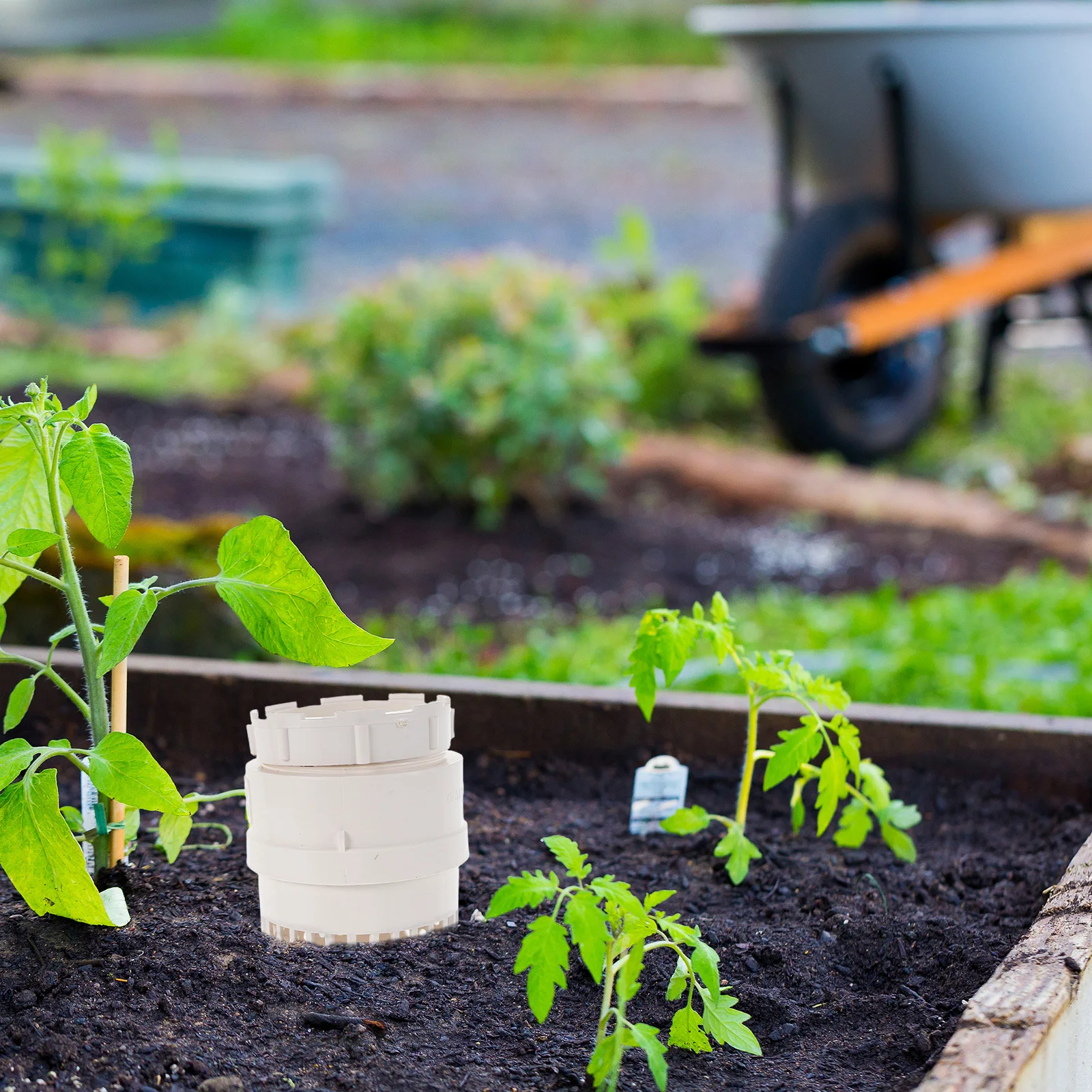 Contenedor de compostaje de gusanos, contenedor de plástico enterrado para residuos de cocina, peles de frutas, reciclaje de verduras, compostado de jardín al aire libre