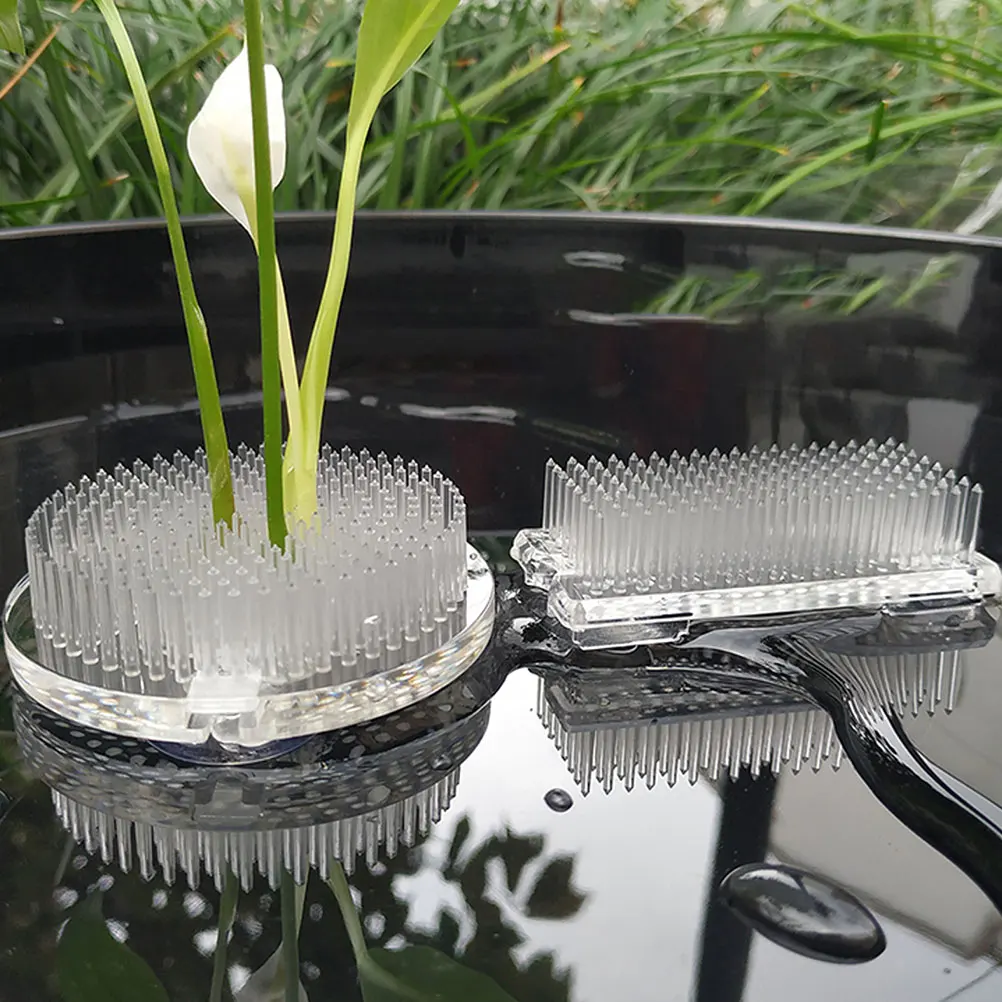 

2Pcs Plastic Flower Frogs Clear Floral Arrangement Pin Holder Suction Cup Vase Decor Accessories Durable Transparent