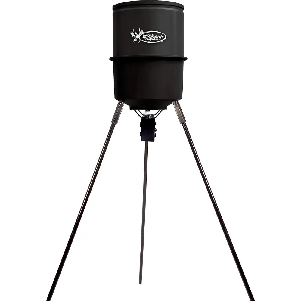 

Quick-Set 225 lb Game Feeder with Digital Timer | Durable Tripod Corn/Pellet Hunting Feeder with 1-4 Available Feed Times