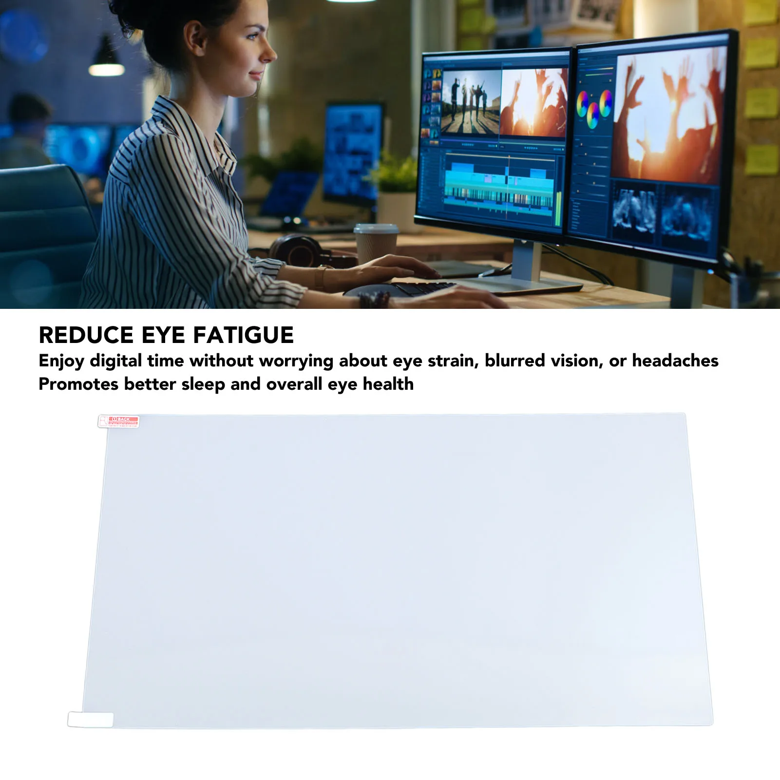 Blauw licht blok schermbeschermer Computerscherm Blauw licht blocker Anti UV 19,5 inch 16:9 Beschermende filterfilm voor laptop