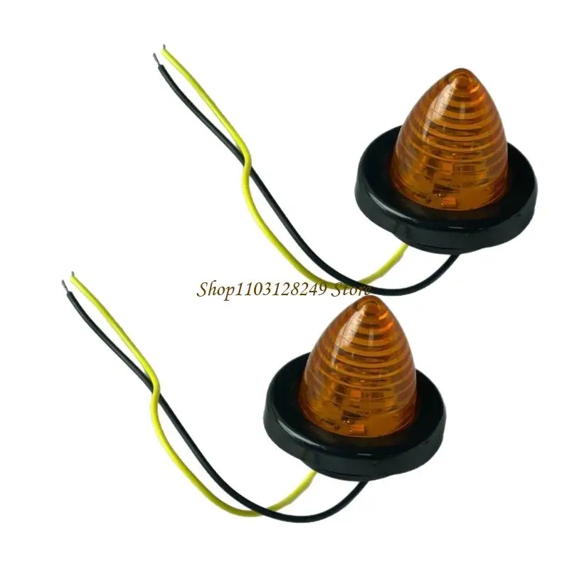 N5KD Flexible 6 LED Round Turn Light Waterproof Housing For Truck RVs Buses Improved Safety Low Energy Consumption 2pcs