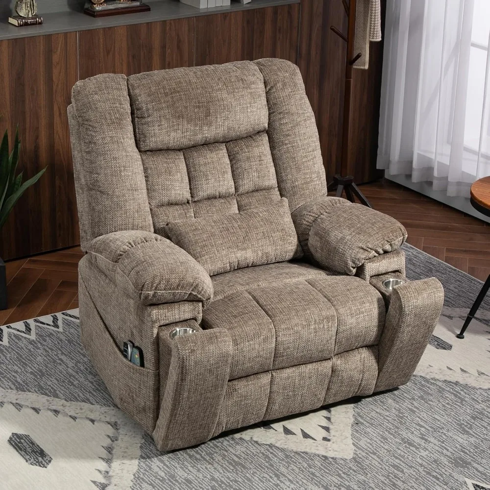 Power Lift Recliner Chair for Elderly with Massage and Heat, 4-Motor Adjustable Headrest, Backrest, Lumbar and Footrest