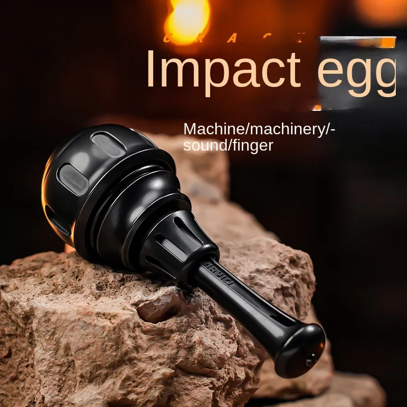 Mechanical Ring Finger Impact Egg Fingertip Gyro Ratchet Metal Magnetic Useful Tool for Pressure Reduction EDC Black Technology