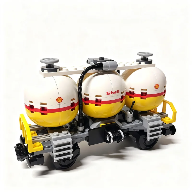 152pcs MOC Shell tanker wagon Train Model Building Blocks Architecture Toy Christmas Gifts 3D Collection Brick Creative Art
