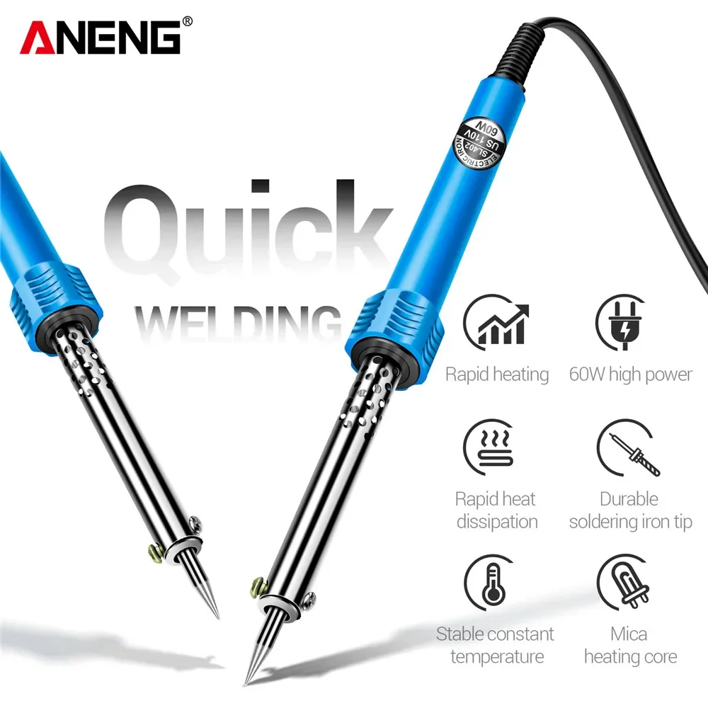 ANENG SL402 Electric Soldering Irons 30/40/60W Temperature Adjustable 220/110V Welding Repair Mica Heating Core Solder Tip Tools
