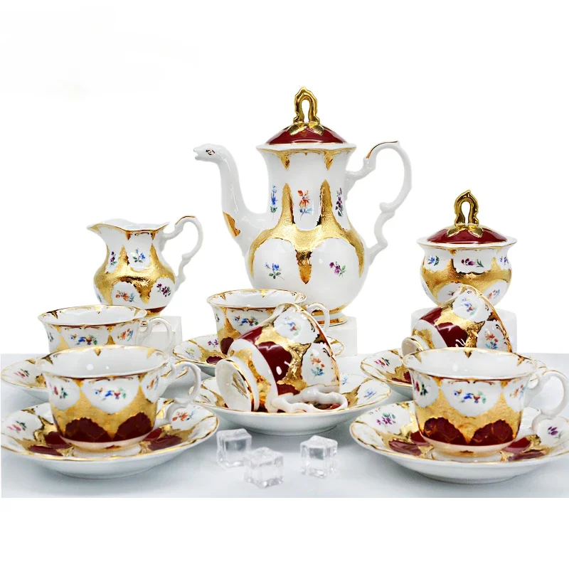 tea set luxury fine wedding porcelain coffee set for hotel afternoon tea