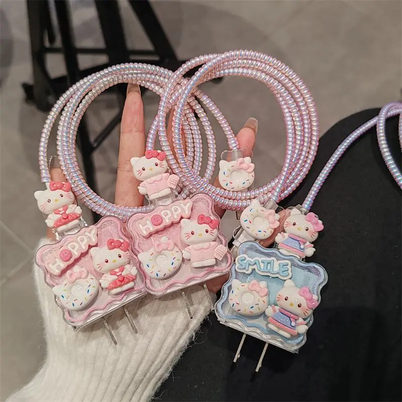 

Hello Kitty Charger Case Cable Protector for IPhone 18W/20W Fast Charging Cable Data Breakage-proof Charger Protection Rope