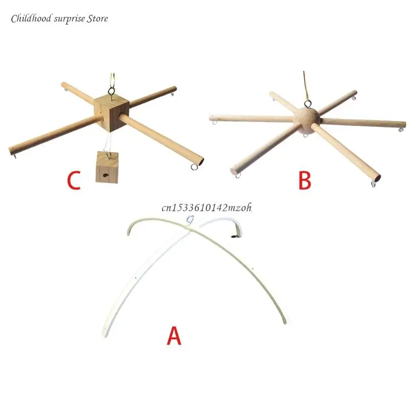 로타리 유아용 침대 바 나무 옷걸이 교수형 팔 침대 벨 프레임 유아 신생아 선물 Dropship