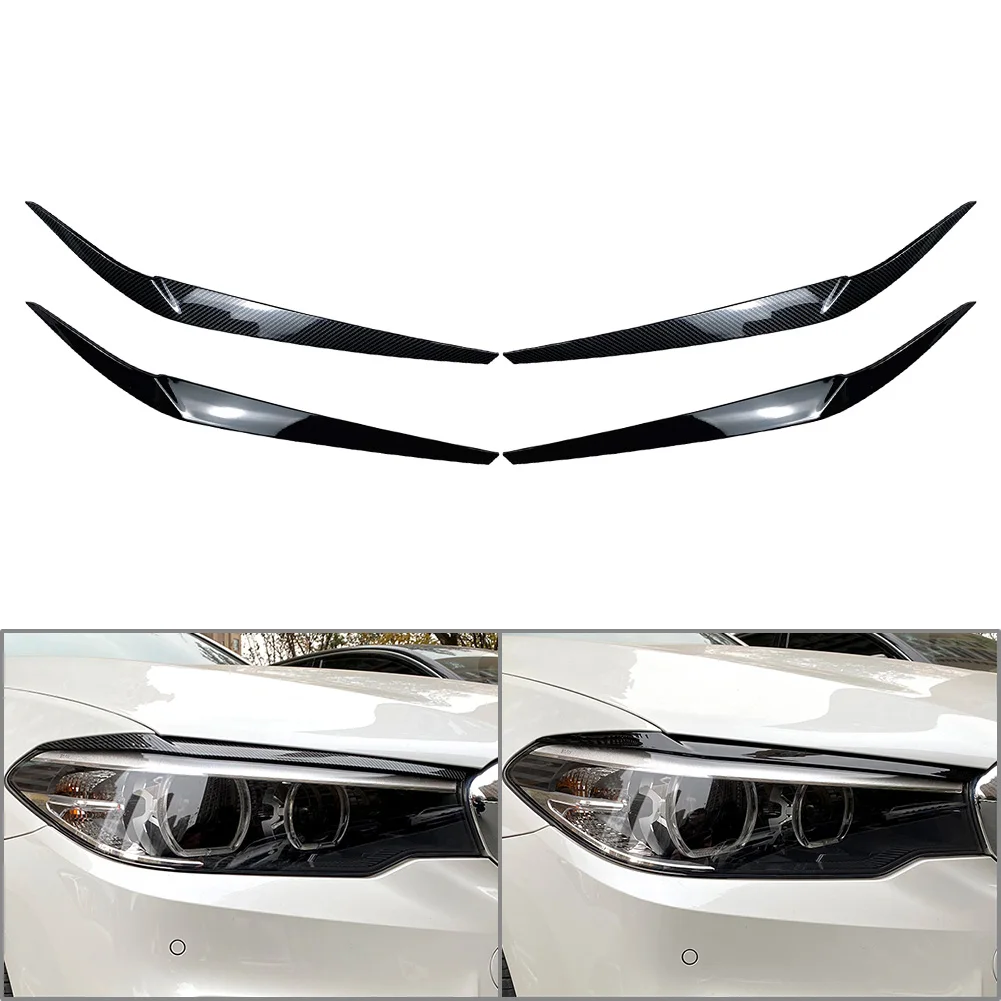 

Car Front Headlight Eyebrow Eyelid Cover Trim Parts For BMW 5 Series G30 G31 G38 F90 M5 525I 530I 540I 2017 2018 2019 2020 2021