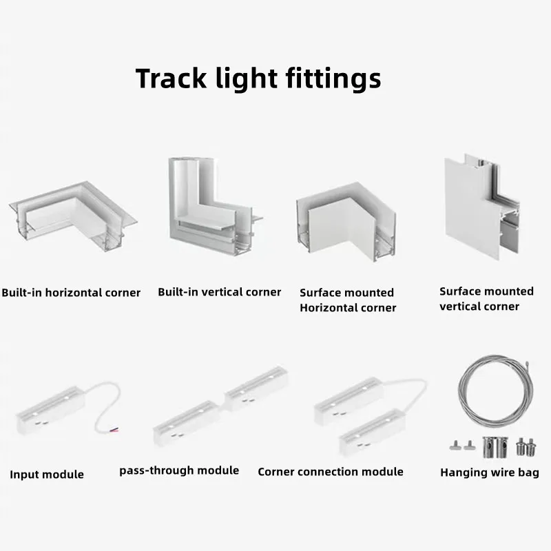 New White Tuya Smart LED Track Light Embedded Masterless Lighting lamp Living Room Light Voice Control Magnetic Track Light