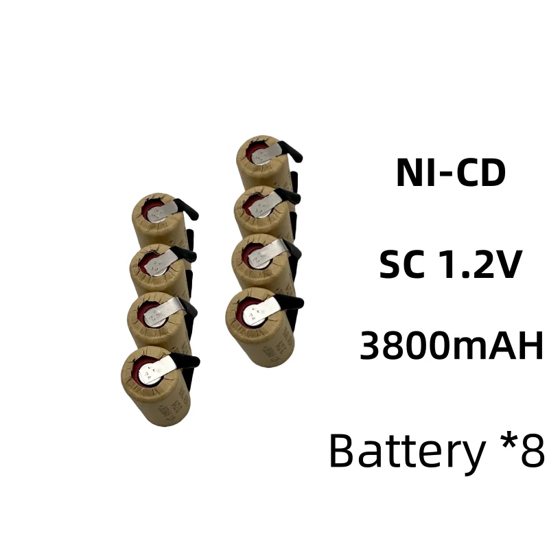 1-12pcs Screwdriver Electric Drill SC Batteries 1.2V 3800mah Sub C Ni-Cd Rechargeable Battey With Tab Power Tool NiCd SUBC Cells