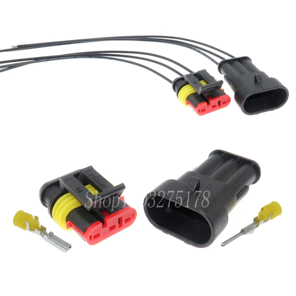 1 Set 3 Pin 282105-1 282087-1 Car Oil-water Separator Wire Connector Auto Electric Cable Socket Waterproof Adapter