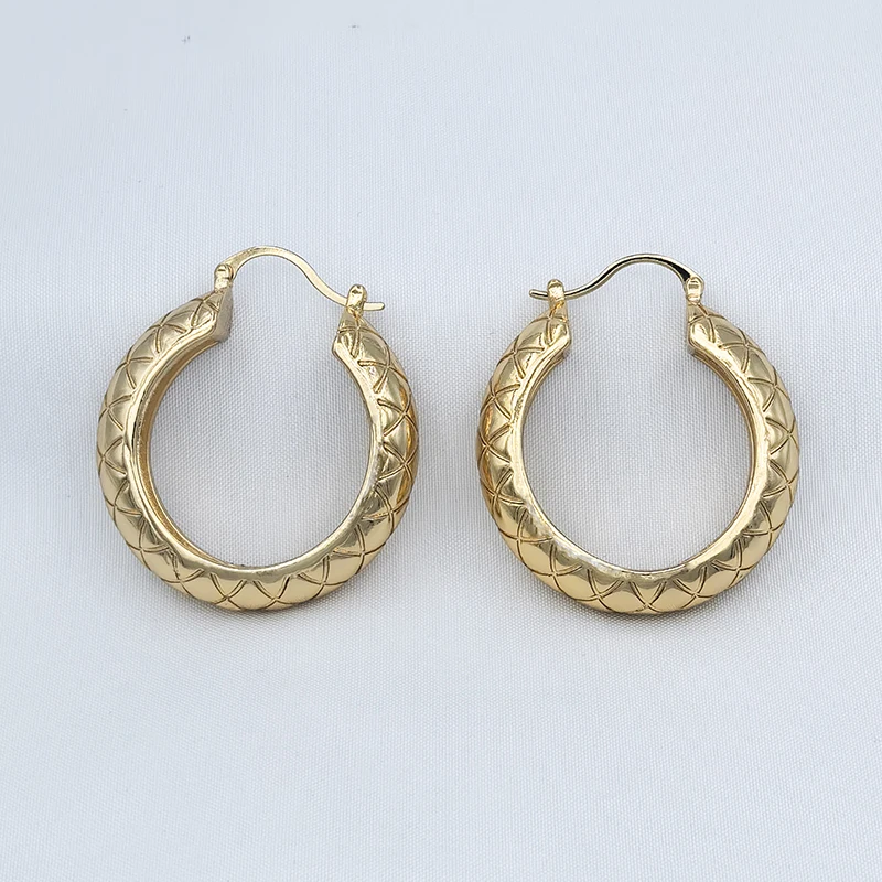 Women\'s Hoop Earrings Gold Plated Cicrle Geometric Earring Party Daily wear Accessories Trending