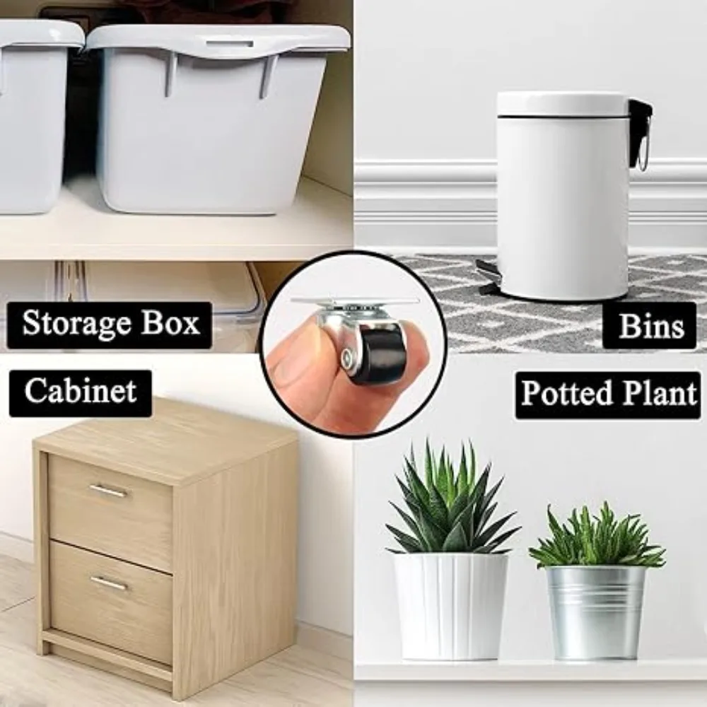 0.5-inch Ultra Quiet Drawer Pulley Linear Caster Directional Nylon Floor Cabinet Furniture Mini Small Wheel