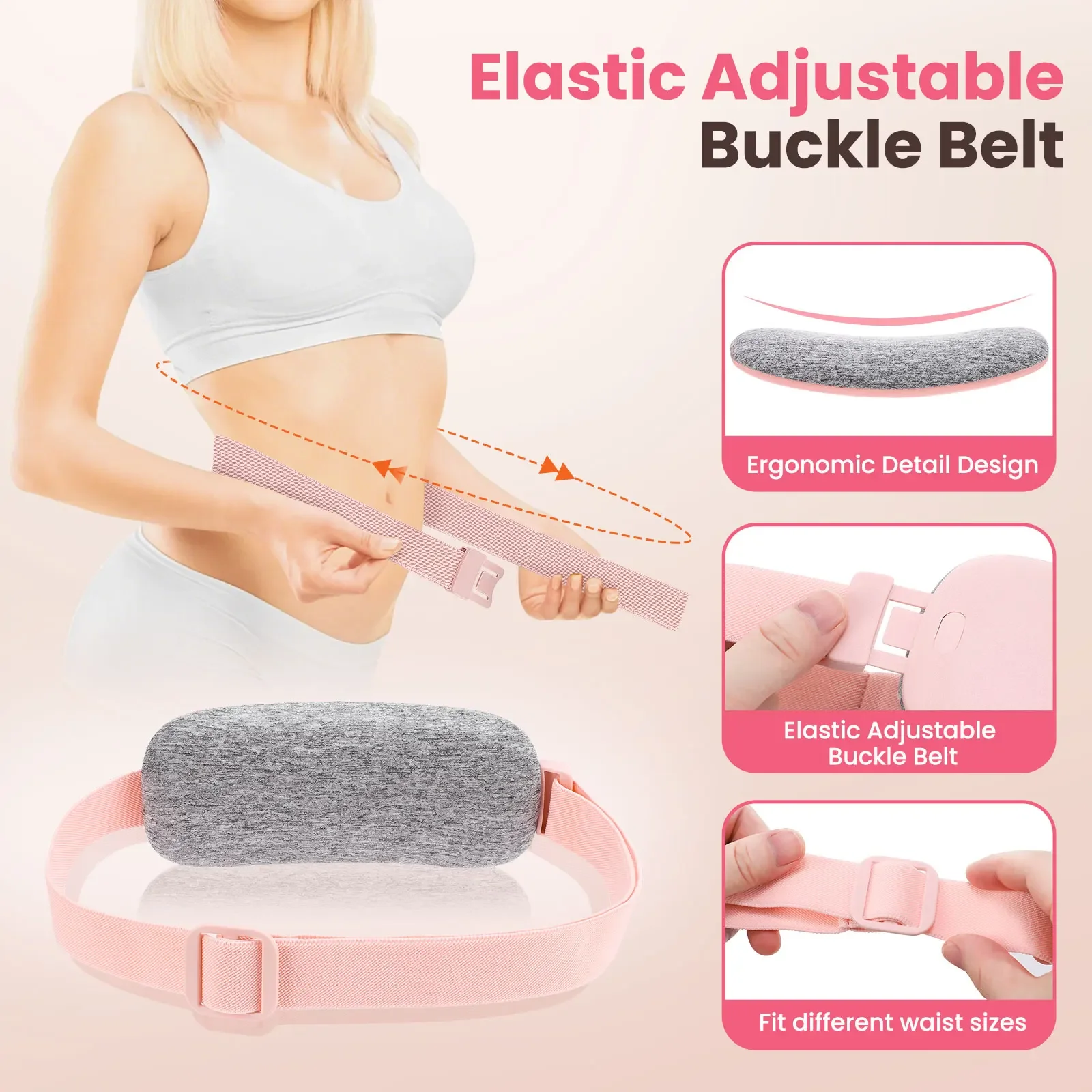 Portable Electric Heating Pad Menstrual Cramp Massager Women Period Care Hot Compress Device Vibration Abdominal Warm Palace Bel view 5