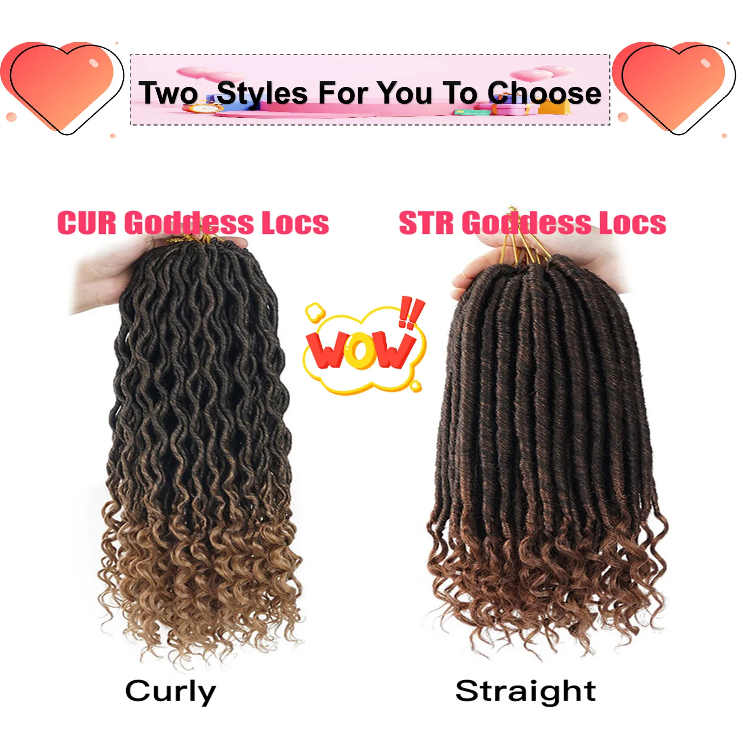 Goddess Faux Locs Crochet Hair Braids with Curly Ends Synthetic Soft Locs Deadlocks Braiding Hair Extensions 18 Inch