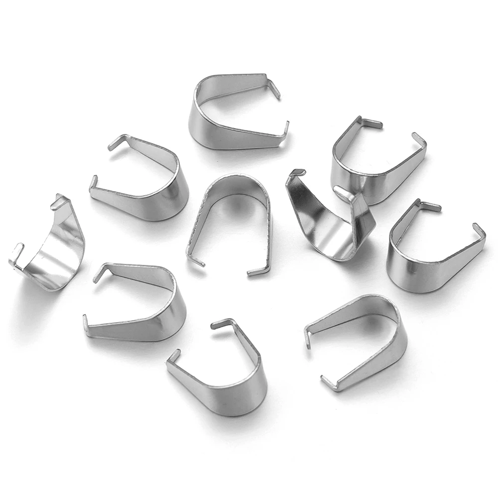 

200pcs Stainless Steel Melon Buckle Pinch Bail Clasps Necklace Connector DIY Accessories Jewelry Making Supplies Wholesale