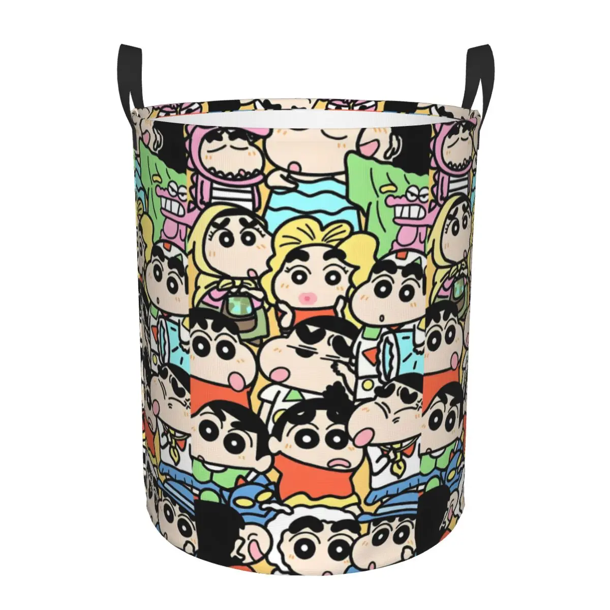 

Custom Crayons Shins Chans Laundry Hamper Large Clothes Storage Basket Anime Cartoon Toys Bin Organizer for Boy Girl