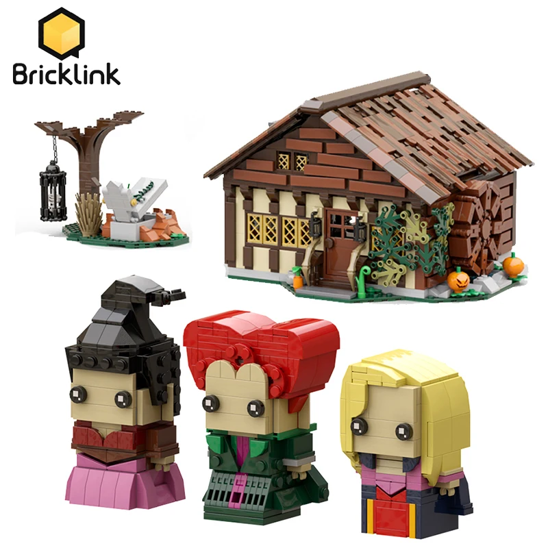 Bricklink Ideas Movie Hocus Pocused Cottage Action Figures Brickheadz Crazy Witche House Building Blocks Kid Toys Halloween Gift