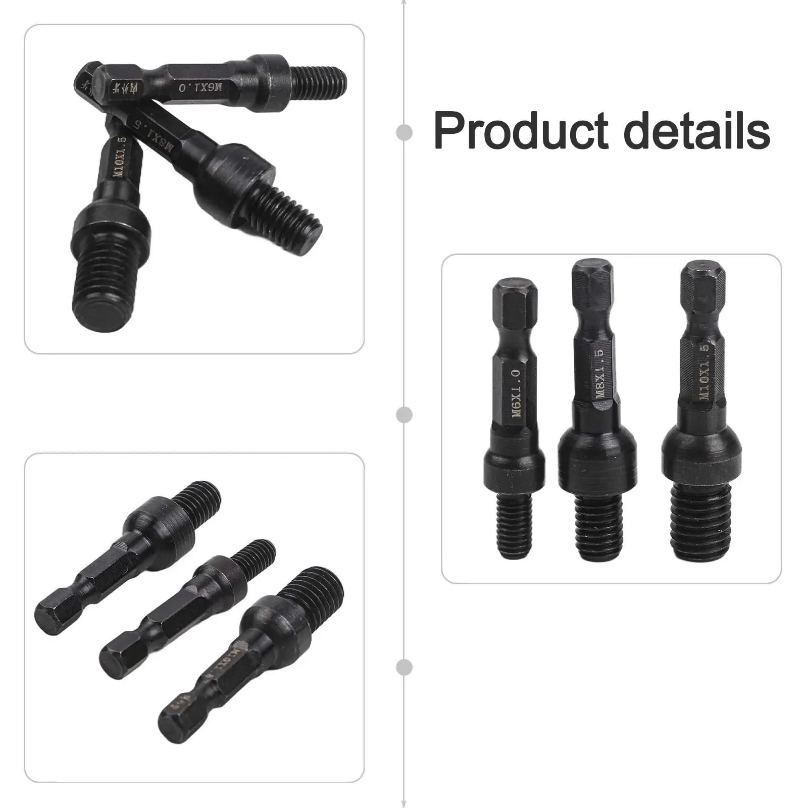 Electric Drill Adapter Cr-Mo Socket Adapter External Thread Internal Thread For Electric Drill Double-head Screw