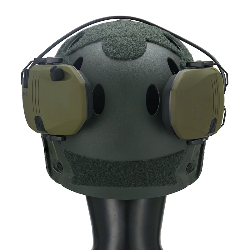 غطاء للأذنين مثبت على خوذة نشطة لإطلاق النار، حماية السمع الإلكترونية، حماية الأذن، تقليل الضوضاء، سماعة رأس للصيد النشط