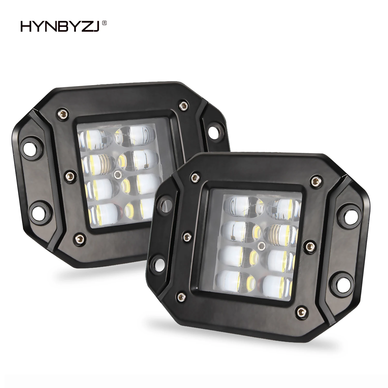 

HYNBYZJ 80W 5 Inch Flush Mount Led Work Light 12V 24V Spot Flood LED Light Bar For Off Road ATV UTV UAZ 4x4 Truck Trailer