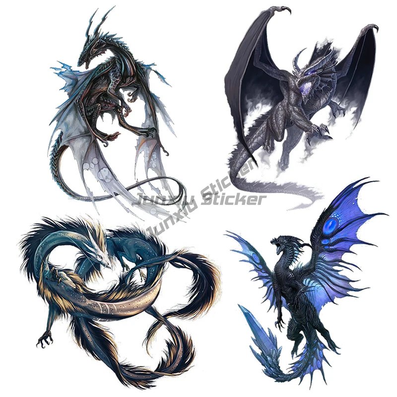 Mysterious black dragon dark ink smoke Dragon wall stickers art for home decoration Car Stickers