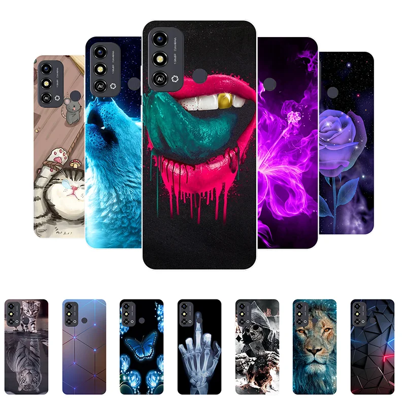 

For ZTE Blade A53 Case For ZTE Blade A53 Plus Silicon Soft Cat Black Bumper Coque For ZTE Blade A53 Cover A 53+ Protective Funda