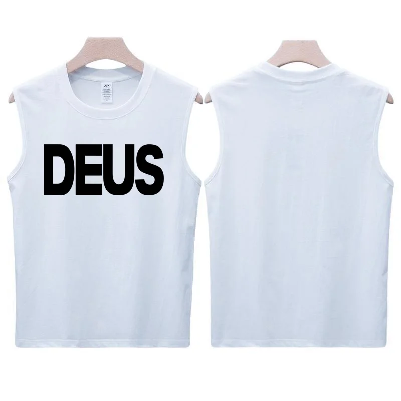 2024 DEUS EX MACHINA Summer Quick Dry Gym Tank Top Mens Bodybuilding Vest Mesh Fitness Sleeveless TShirt Muscle Workout Clothing