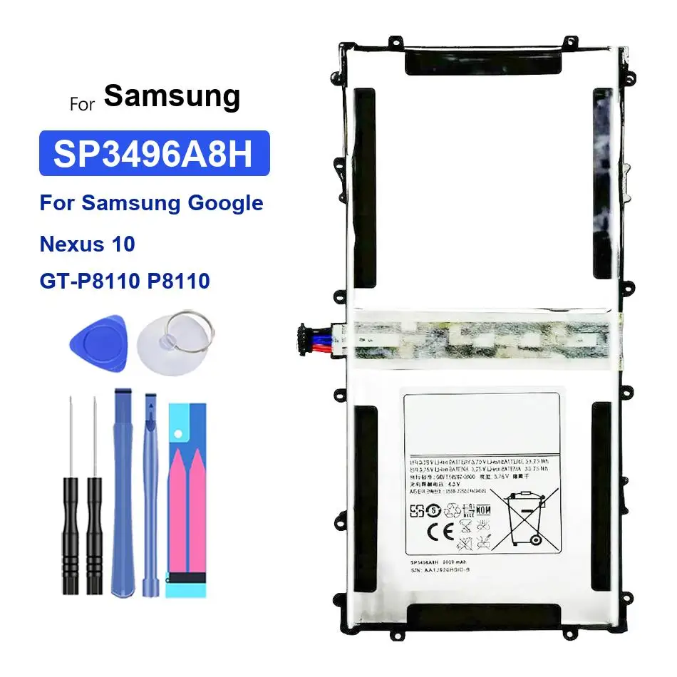 9000mAh High Performance For Samsung Google Nexus 10 GT-P8110 P8110 SP3496A8H Tablet Battery