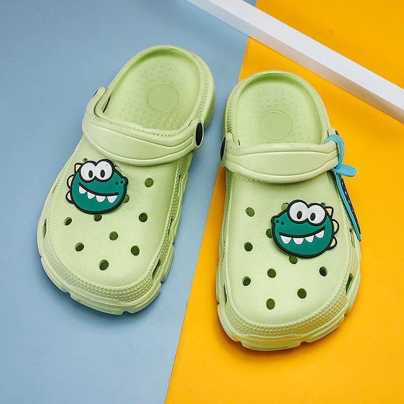 Cartoon Dinosaur Children Slippers Boy Clogs Summer Breathable Beach Water Shoes Cute Kids Sandals for Boy  2023