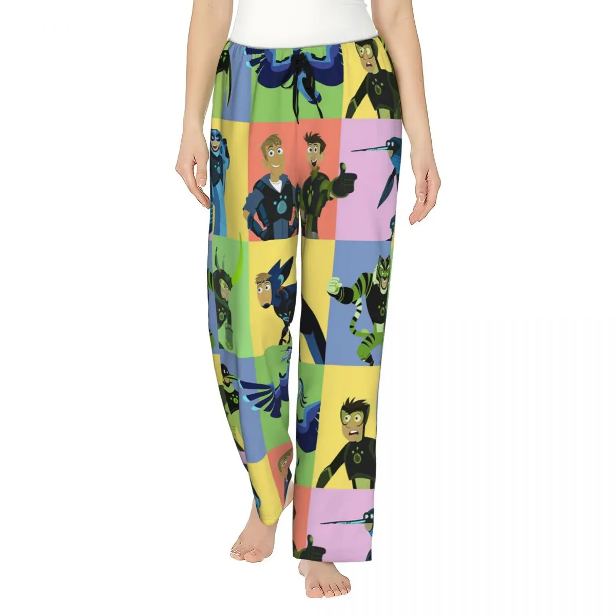 

Custom Wild Kratts Creature Powers Women Pajama Pants Lounge Sleep Sleepwear Bottoms with Pockets