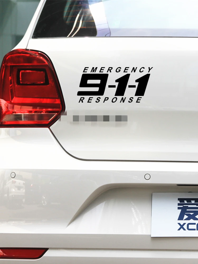 Car Stickers 911 Police Emergency Response Alarm Warming Reflective Decals For Bumper Trunk Window Windshield Motorcycles