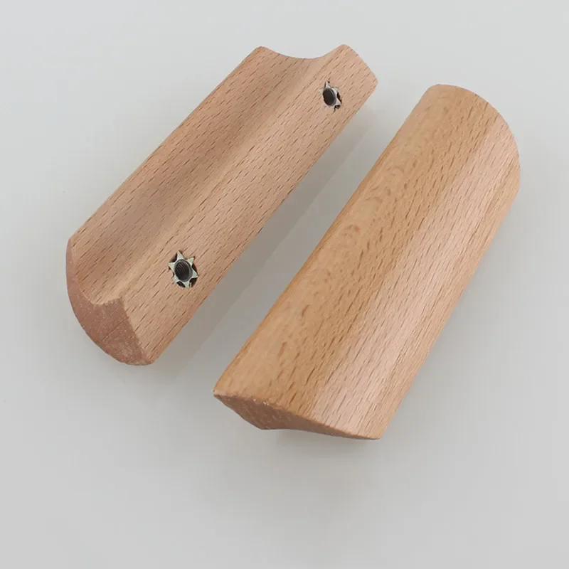 

2pcs/lot Nordic Cabinet Solid Wood Handles Indoor Wardrobe Door Knobs Bedroom Dresser Drawer Pulls Furniture Hardware Supplies