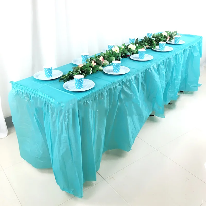 ZOYA-Toalha De Mesa De Plástico Retangular Descartável, Saia De Mesa Para Graduação, Chuveiro De Bebê, Casamento, Festa De Aniversário