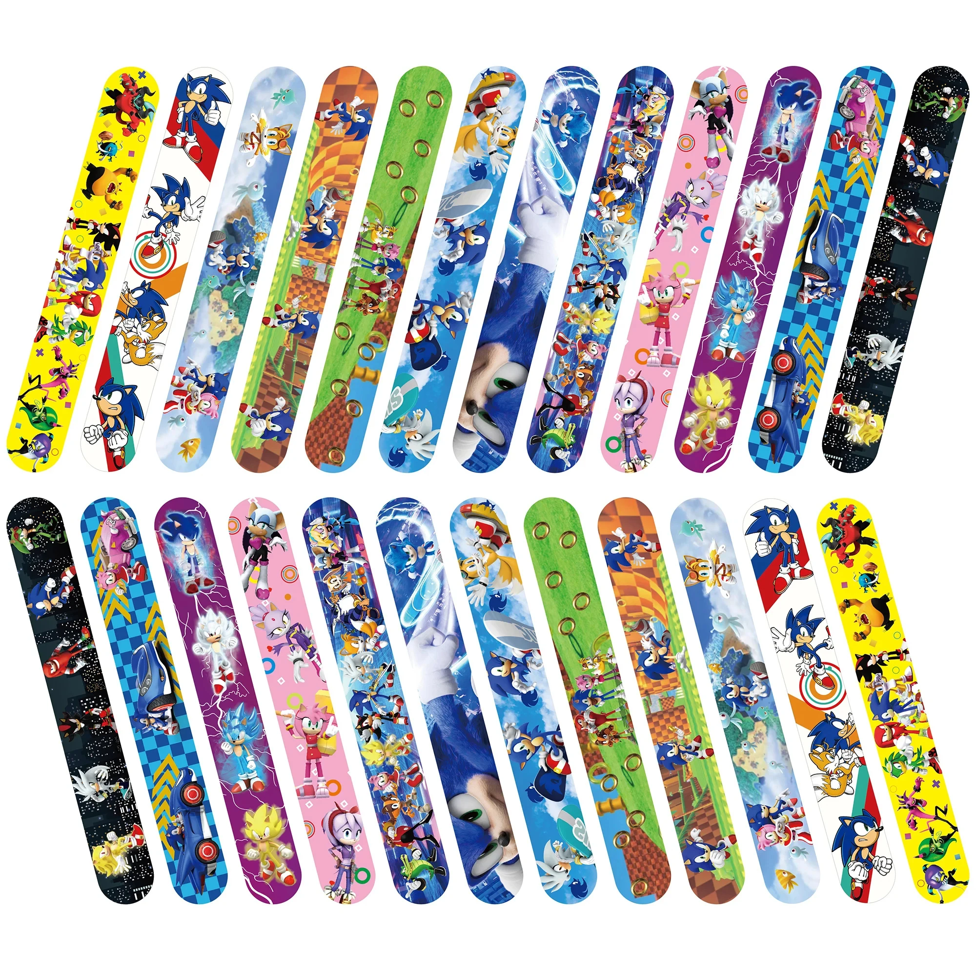 10/20/30pcs Anime Soniced Slap Bracelet Birthday Party Supplies Children Boys and Girls Birthday Toy Gifts Bracelet Decoratio