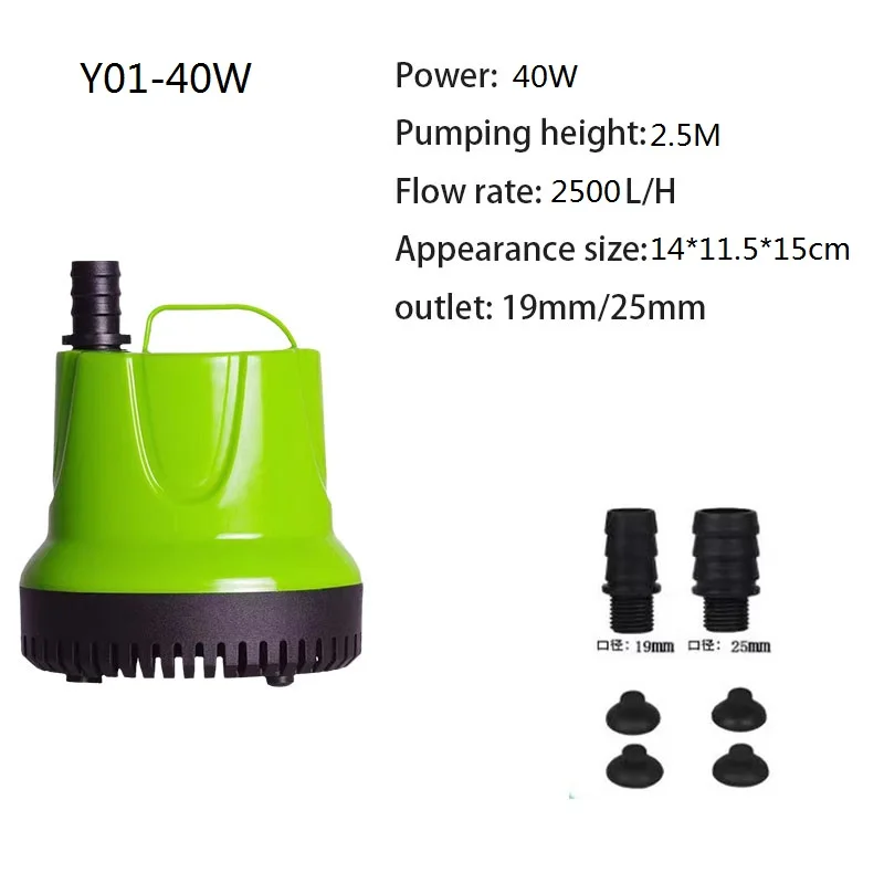 Dompelpomp voor aquariumvijver, hydrocultuur tuinfontein, ultrastille waterval, 6W, 12W, 25W, 60W, 100W 110V-220V